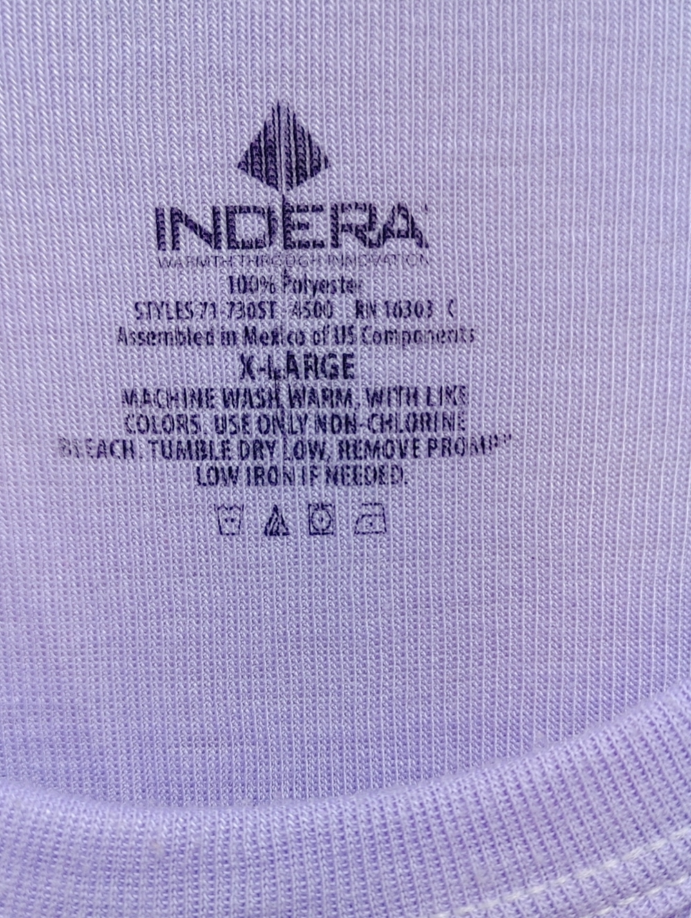 Lavender Long-Sleeve Scoop Neck Casual Top Or Undershirt Women's Size XL - Picture 2 of 3